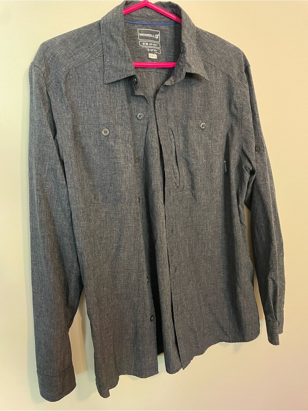 Merrell Men's Charcoal Gray Long-Sleeve Button Shirt